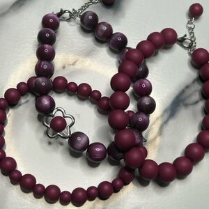 Plum & Purple Matte Bracelet Trio